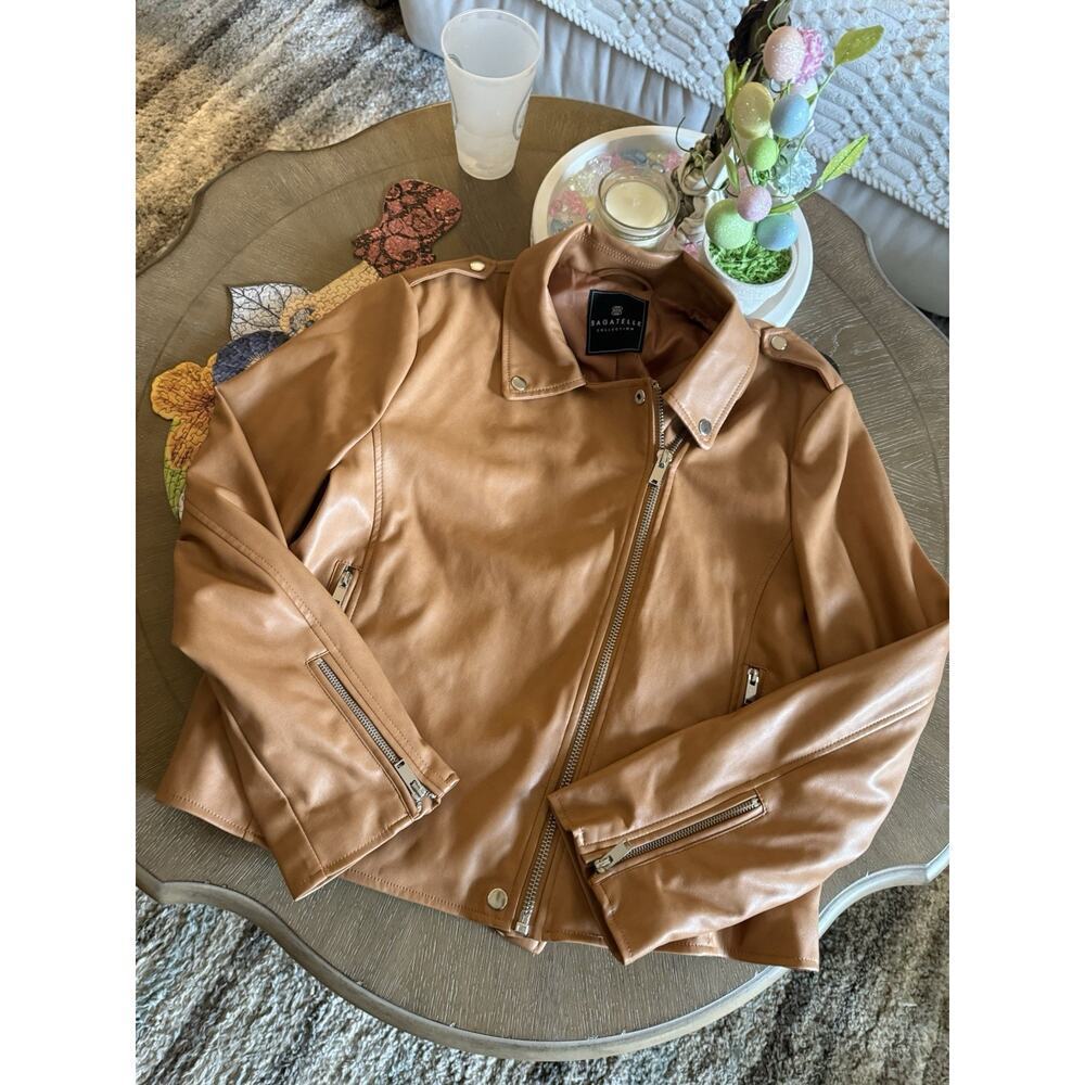 Bagatelle Brown Faux Leather Jacket X Large